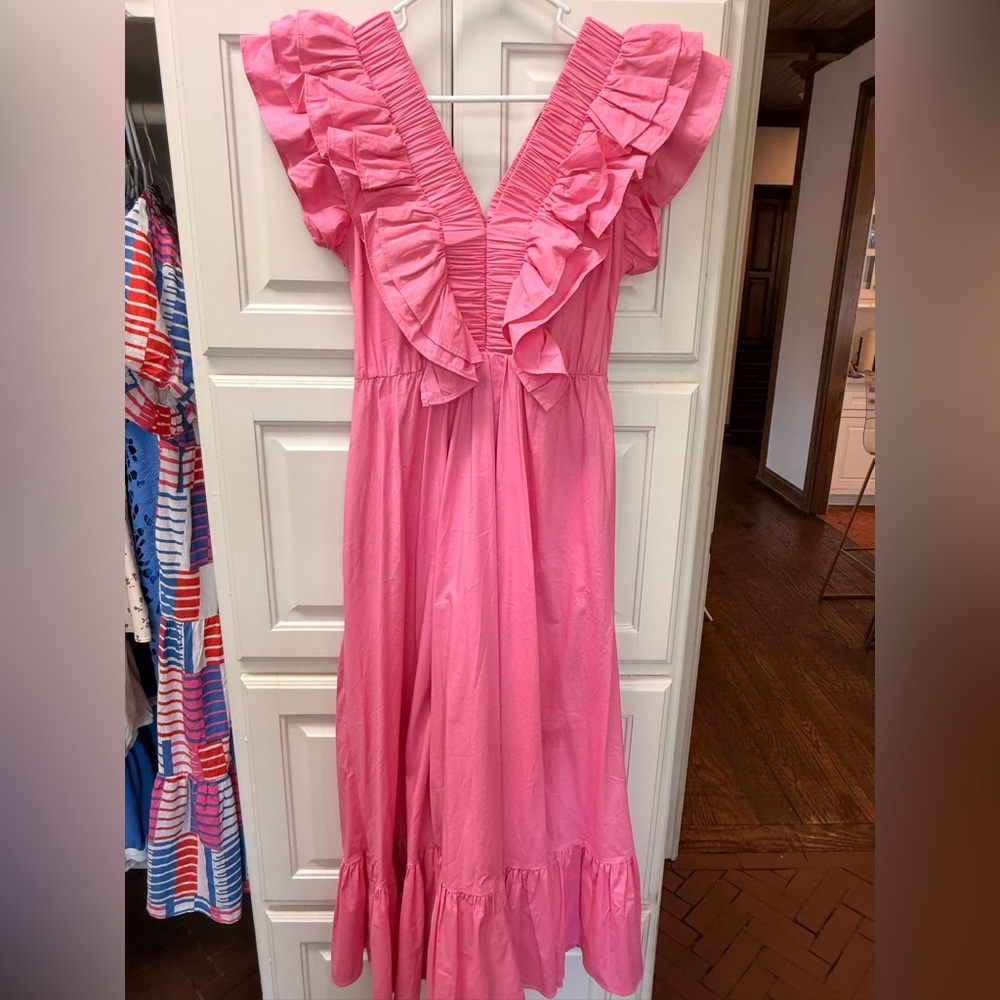 Karlie size small pink ruffled maxi dress